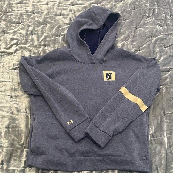 Under Armour Navy Athletics Women’s Cropped Loose Fit Hoodie (Size S) - Picture 1 of 5